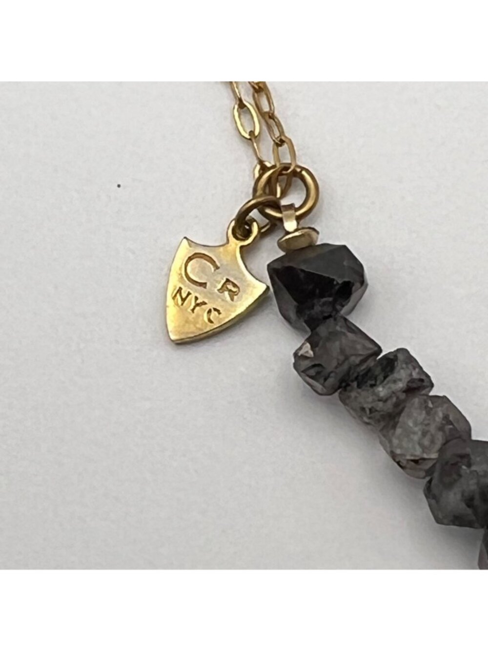 Cynthia Rybakoff Necklace Gold Tone Chain CR NYC Natural Quartz Statement - Picture 3 of 14